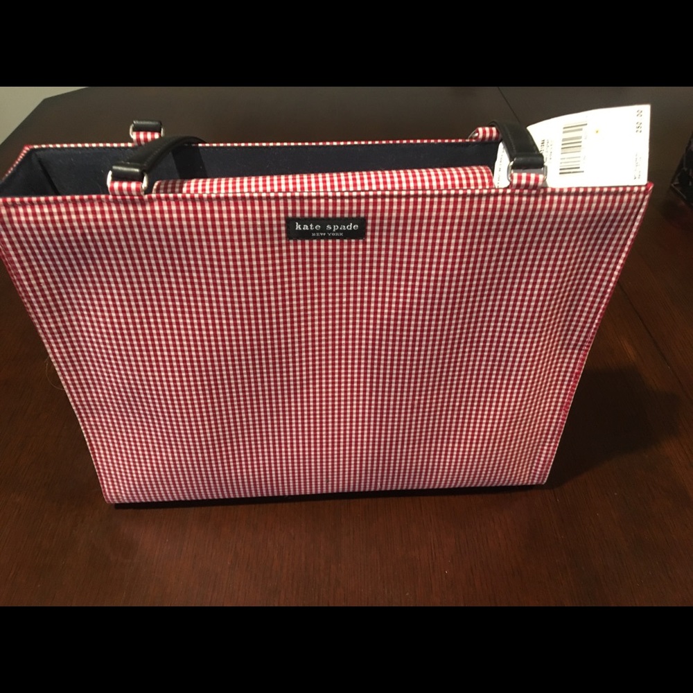 Kate Spade classic canvas gingham tote